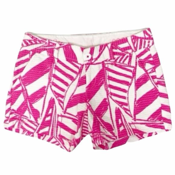 Lilly Pulitzer Pink The Callahan Flat Front Shorts Sz 00 - Picture 6 of 6